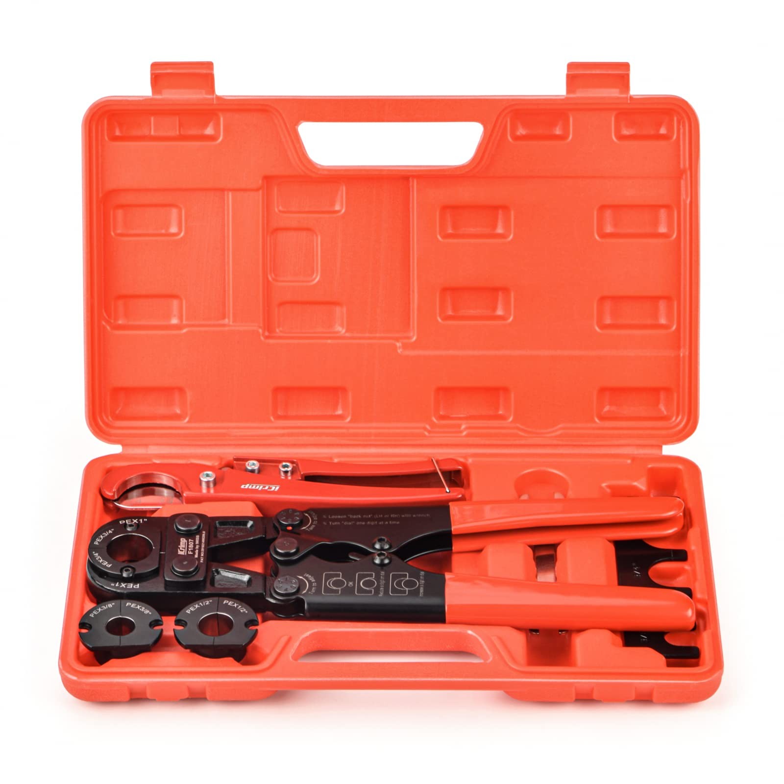 iCrimp Pex Pipe Crimping Tool kit IWS-3801SH(Short version with Cutter), Red