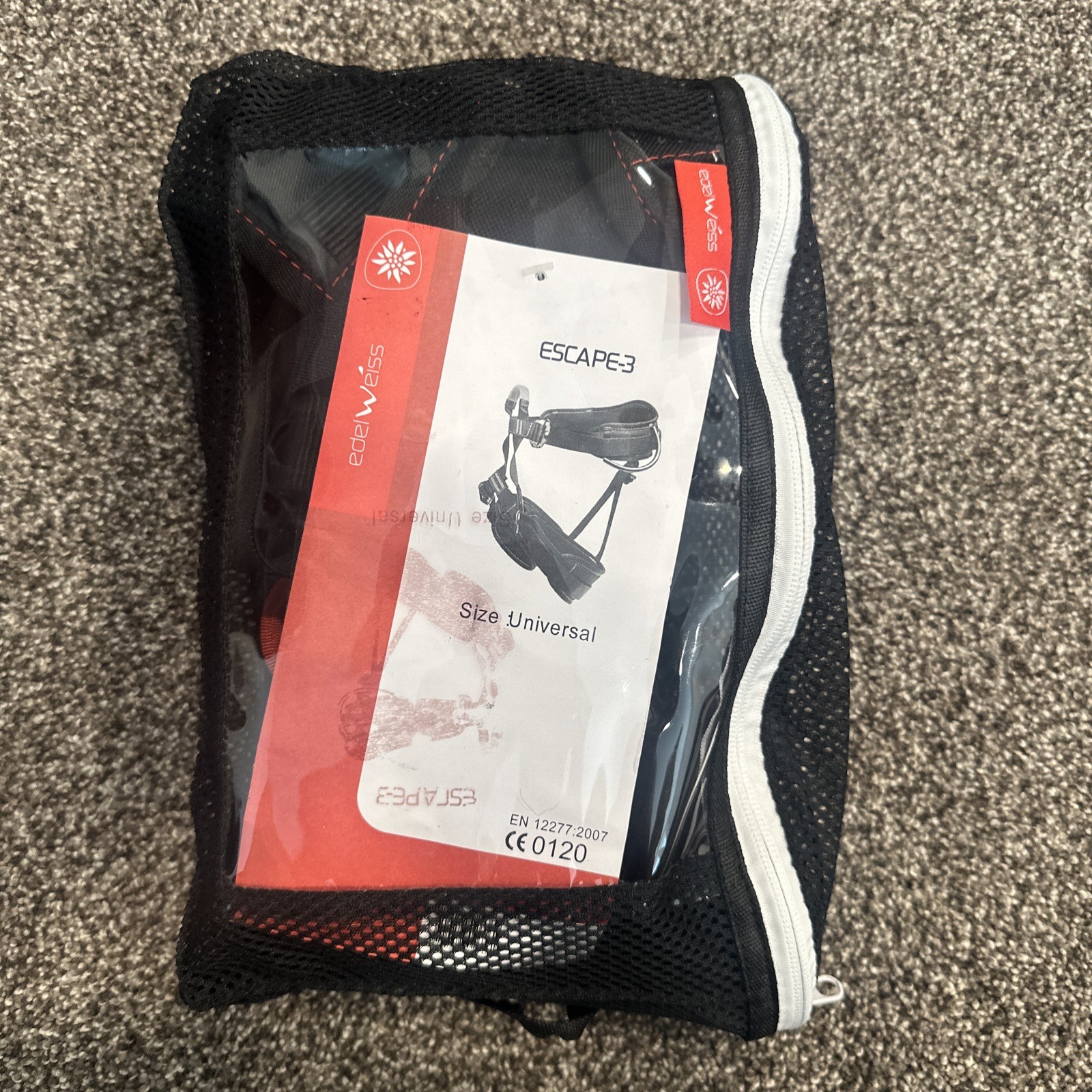 Edelweiss Escape III Universal Size Padded Climbing Harness with Auto Lock