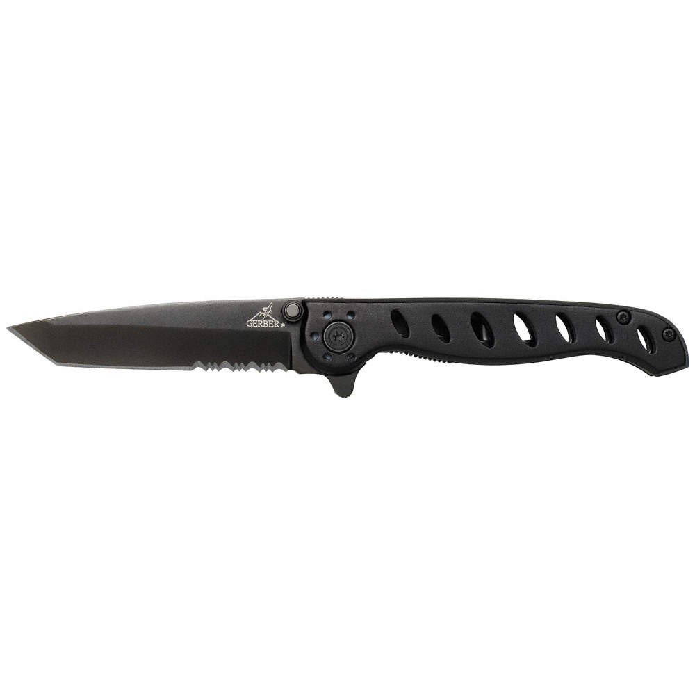 GERBER 31-000486 Folding Knife,Serrated,Tanto,3-1/8In,Blk 6VER5