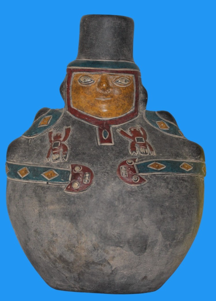 Museum Replica of a Pre Columbian Paracas Artifact from Peru Shaman Vessel B04