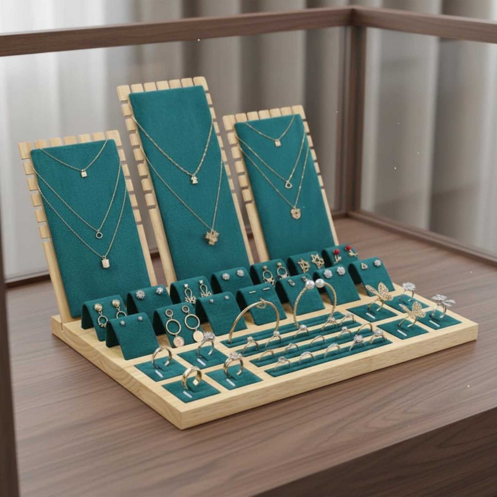 Earring Display Stand Bamboo Base Earring Display Board Wooden