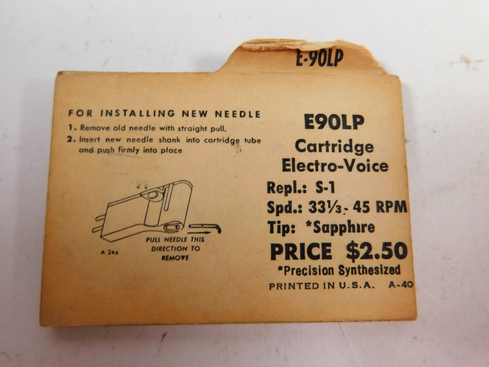 NOS Vintage Jensen E-90LP Phono Needle Jewel Tip Stylus