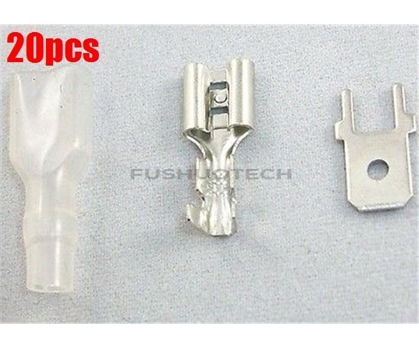 20Pcs 6.3MM Plug Terminals Cold Terminal With The Silicone Case Ic New yv *vy