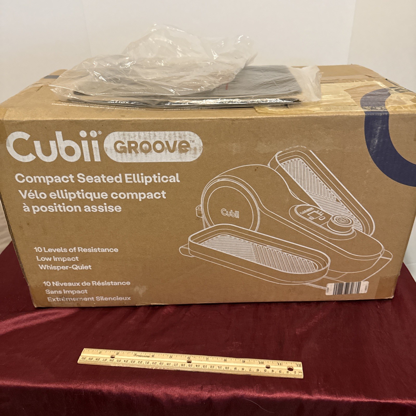 Cubii Groove Under Desk Elliptical Built in Display Monitor W Mat PURPLE NIB