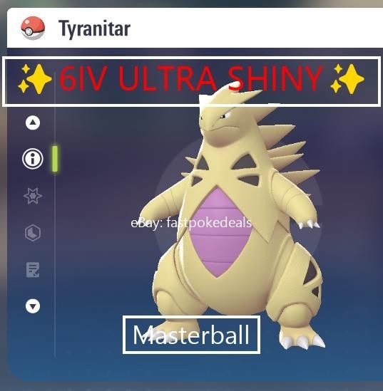 Pokemon Legends ZA ✨ 6IV Shiny Alpha Tyranitar✨Fast 🚀Masterball Held