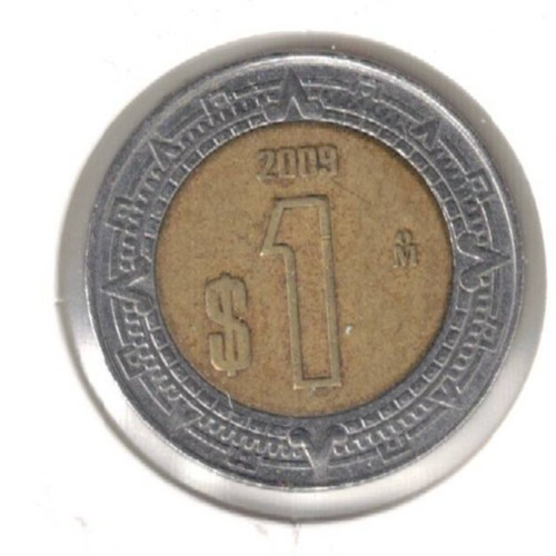2009 Mexico Circulated One Peso Coin