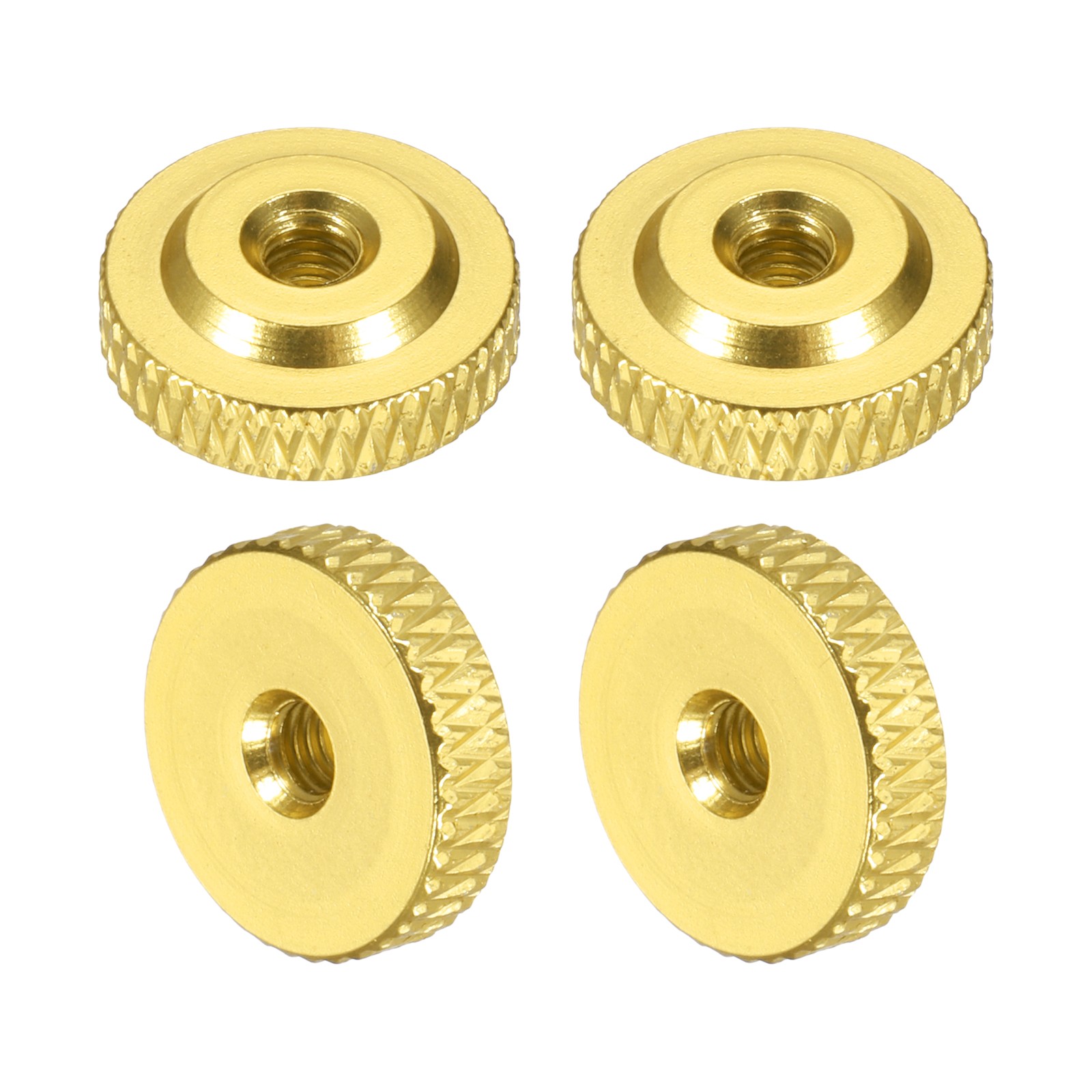 4Pcs M3x12mmx4mm Shoulder Knurled Thumb Nuts, Yellow