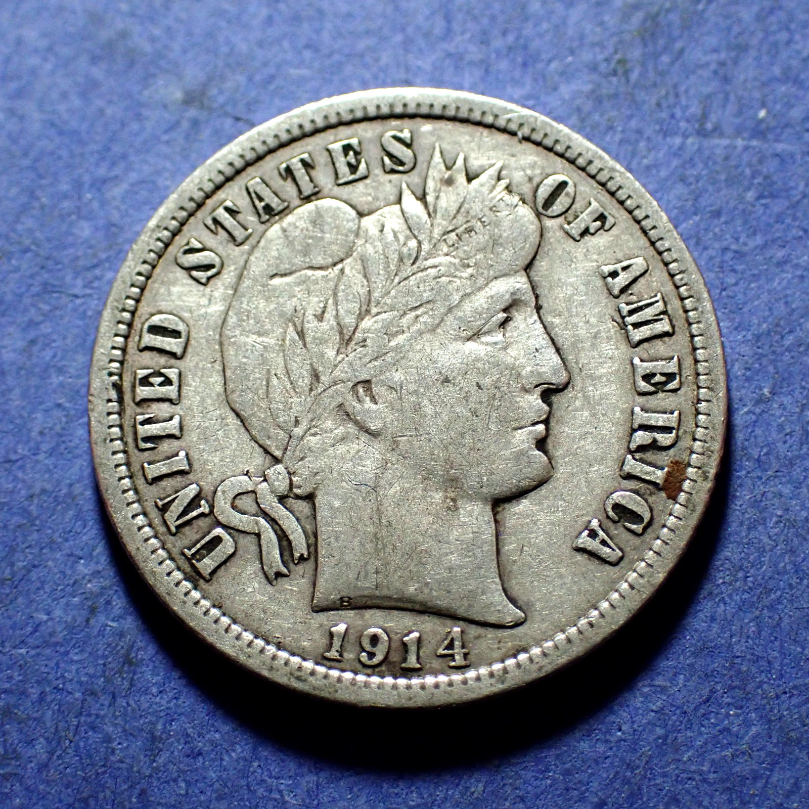 1914-D Barber Dime  Abt. VF