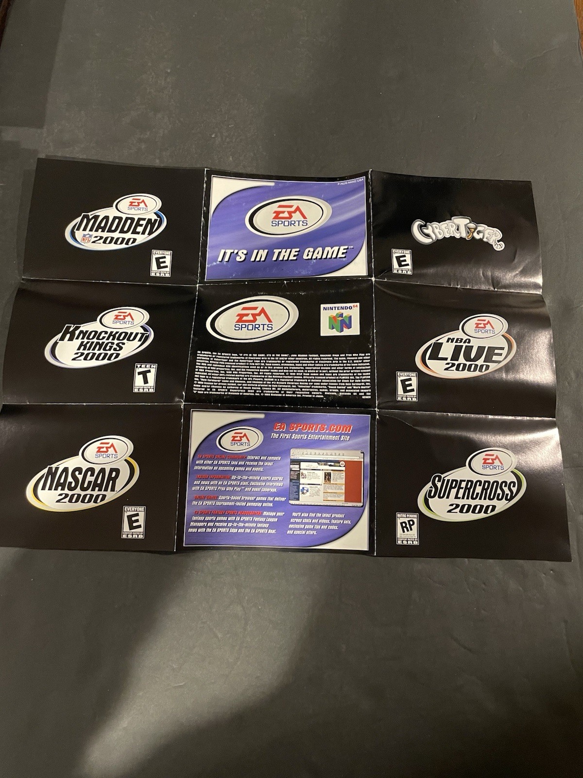 Ea sports Nintendo 64 n64 poster insert only