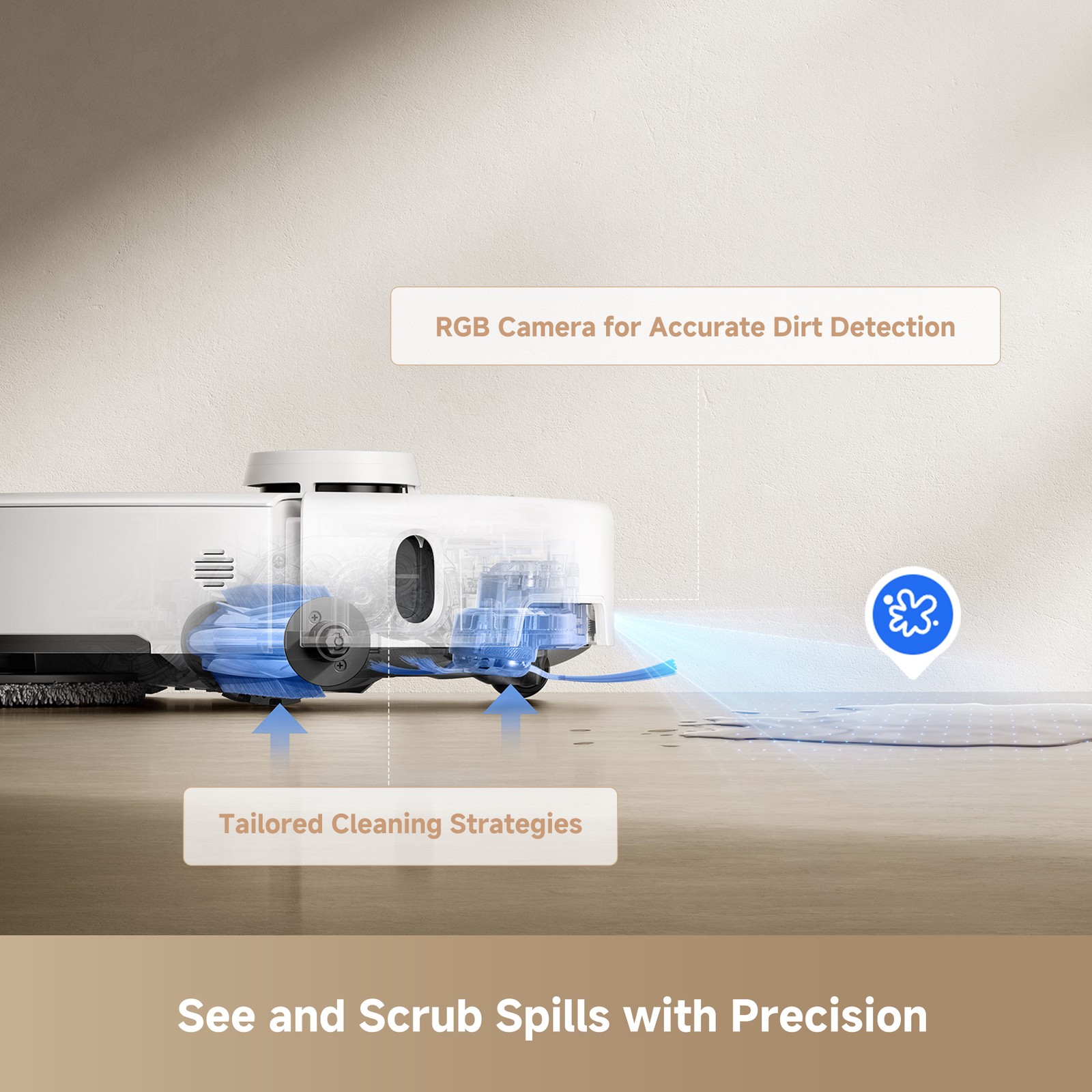 Mova P50 Pro Ultra Refurbished A Robot Vacuum Removable Liftable Mop 19,000Pa