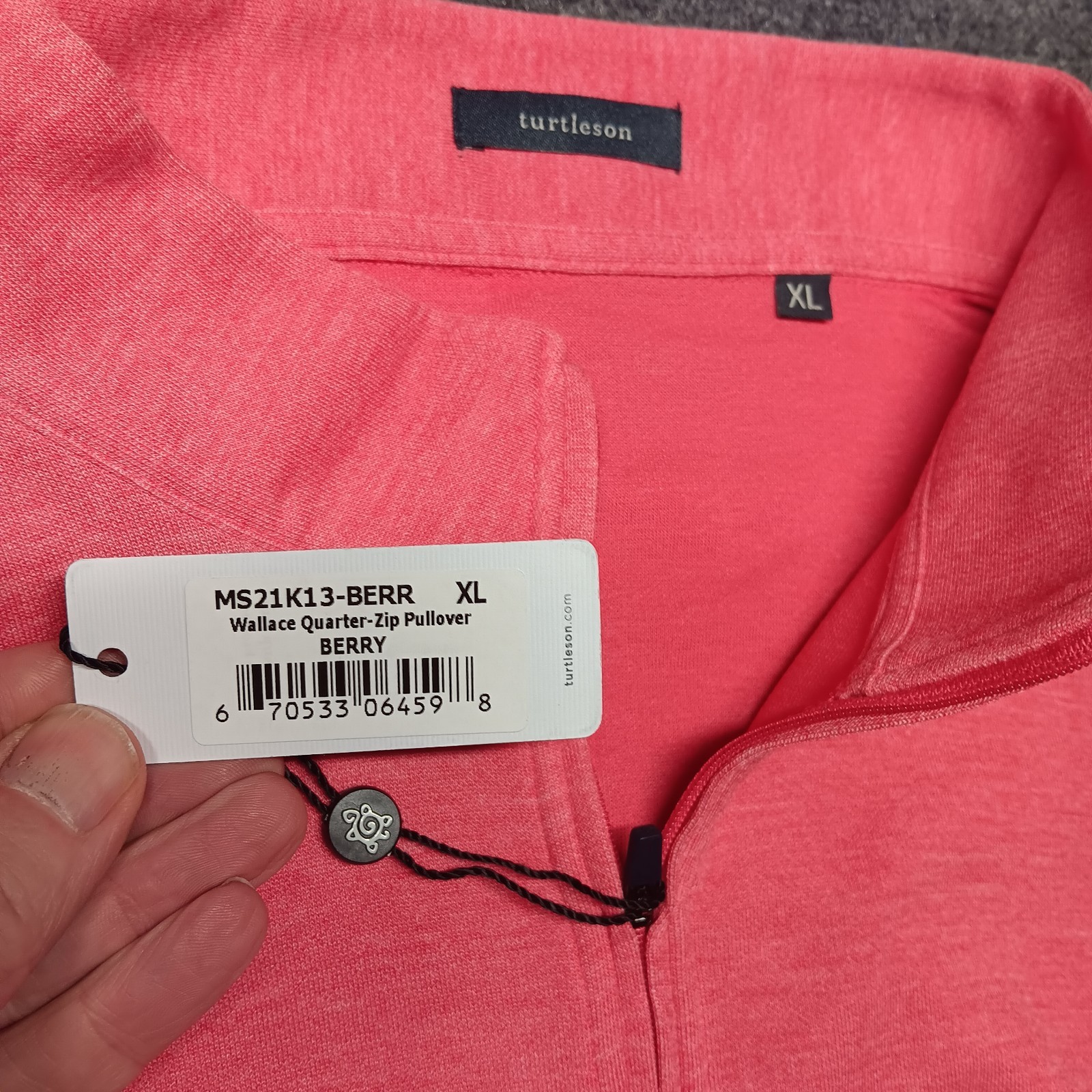Turtleson wallace quarter-zip pullover berry XL New with tags original packaging