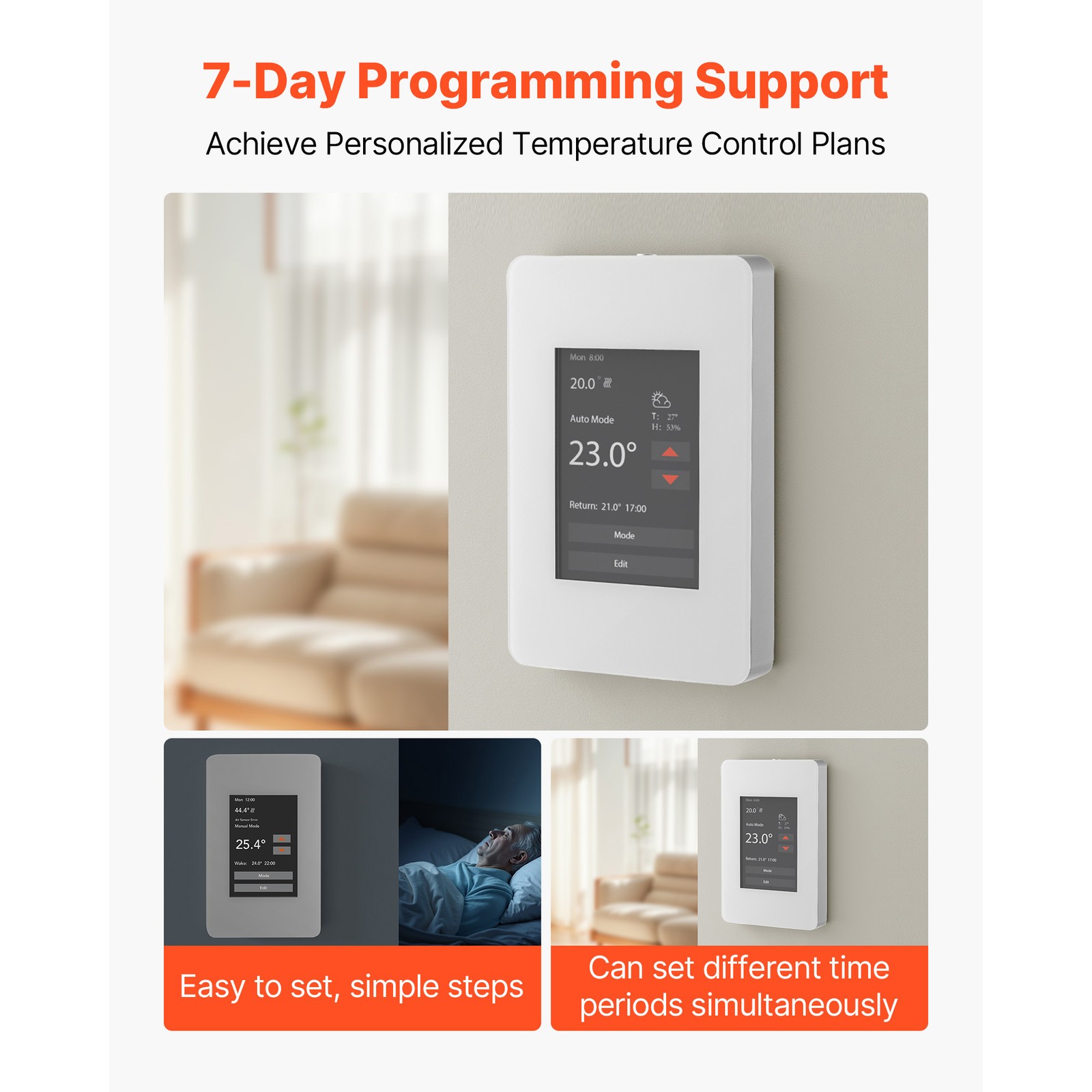 Uimoso Programmable Thermostat with TFT Screen for Floor Heating Systems