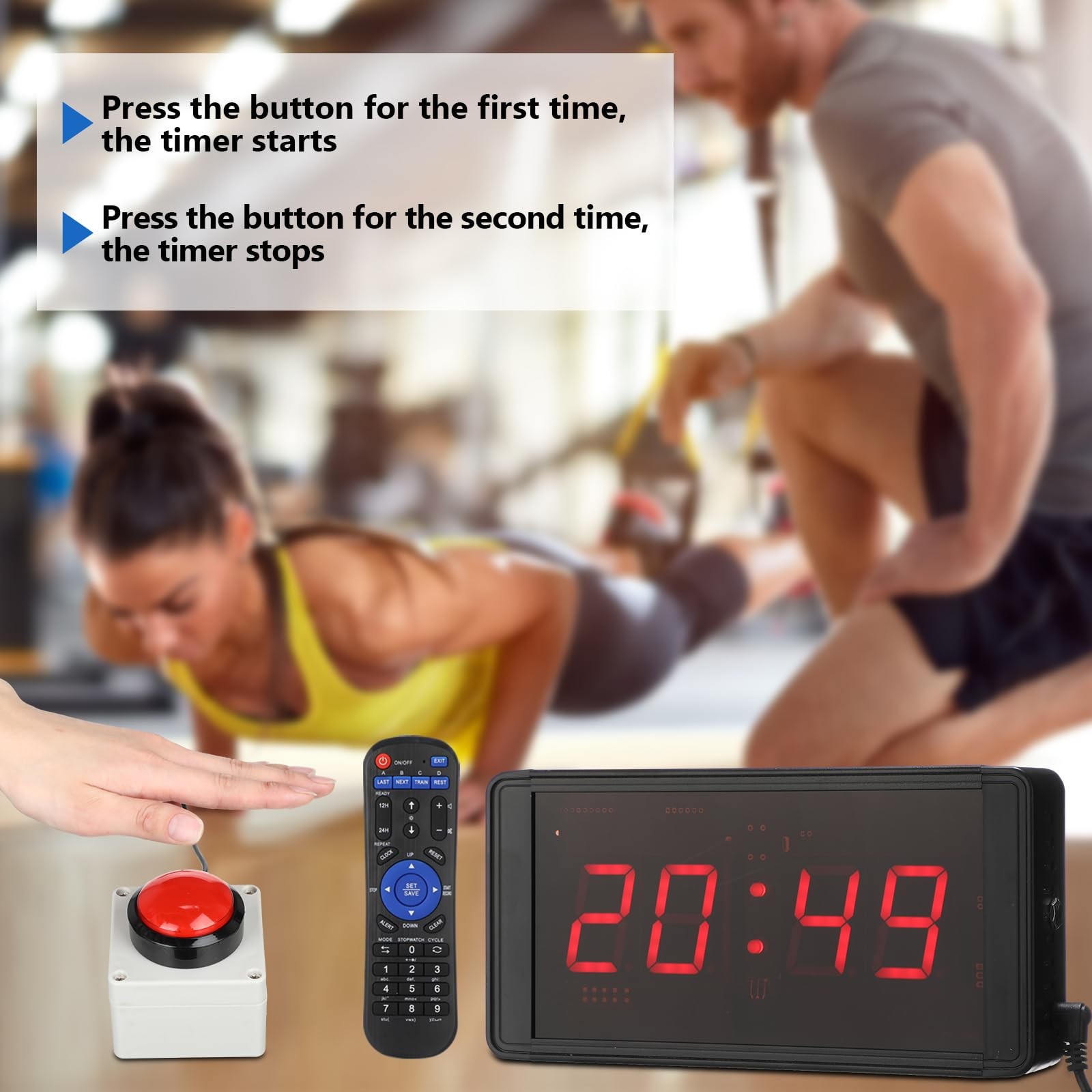 Relaxweex Gym Interval Timer Wall Clock Remote Countdown Stopwatch