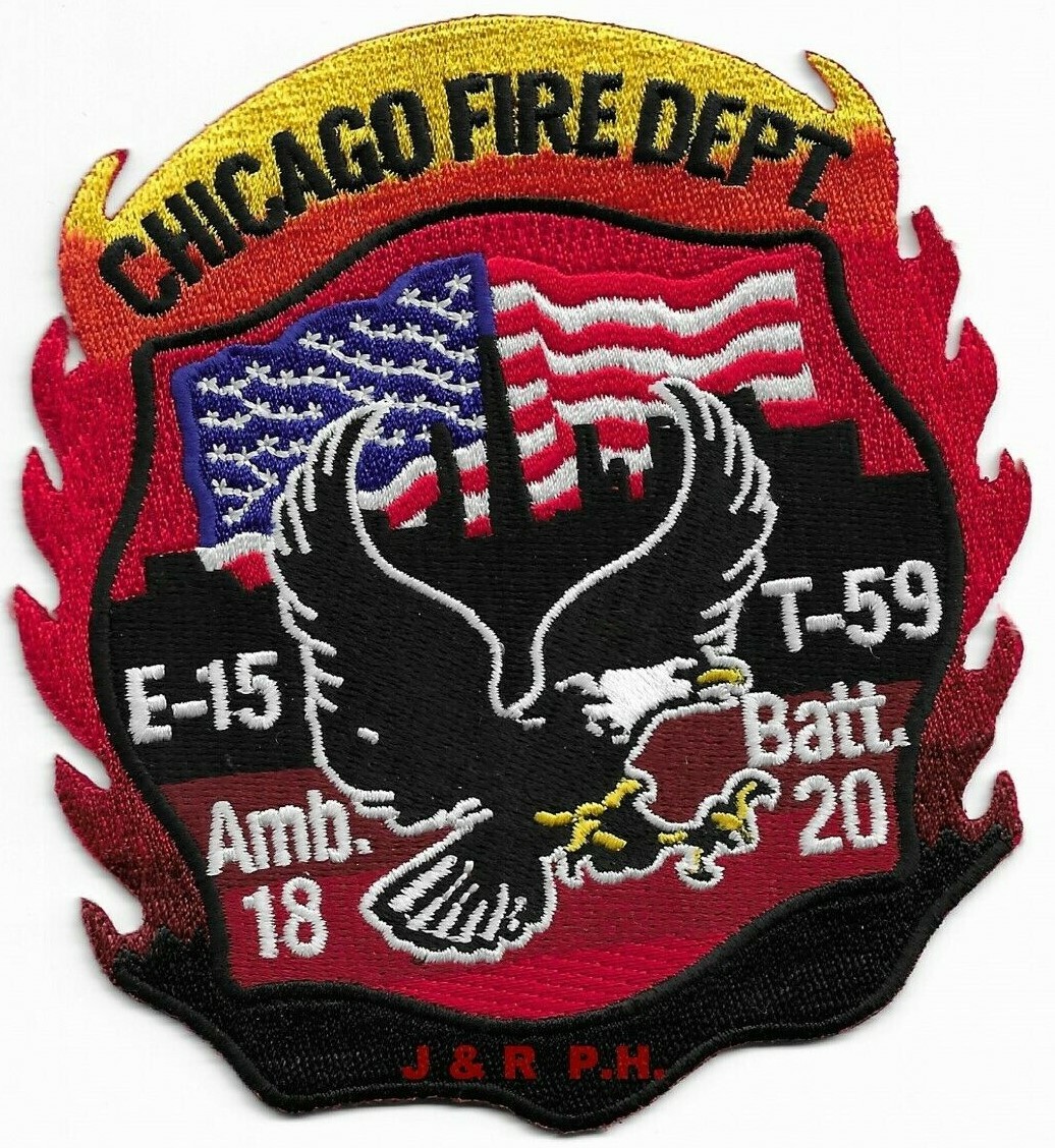 Chicago Engine - 15 / T-59 / Batt.-20, Illinois (4.25" x 4.75") fire patch