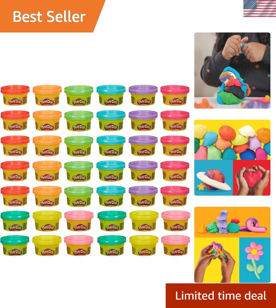 Engaging 42-Pack of Play-Doh Cans, Perfect for Toddlers and Preschool Activities