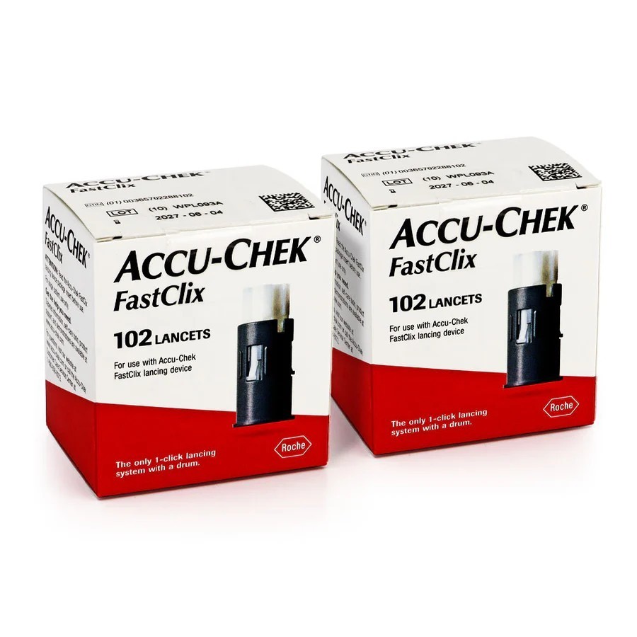 2 Pack Accu-Chek FastClix Lancets 102ct (204 Total) Brand New Sealed exp 2029+