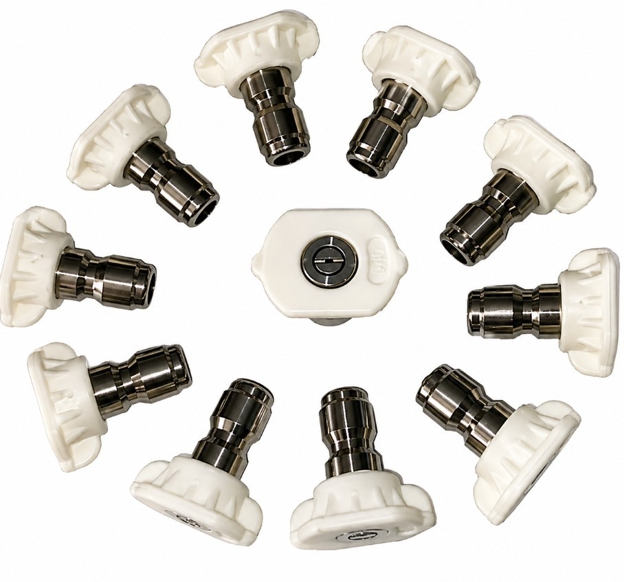 *NEW* Pressure Washer Spray Nozzle Tips, 1/4" Stainless Steel, White 11Pcs
