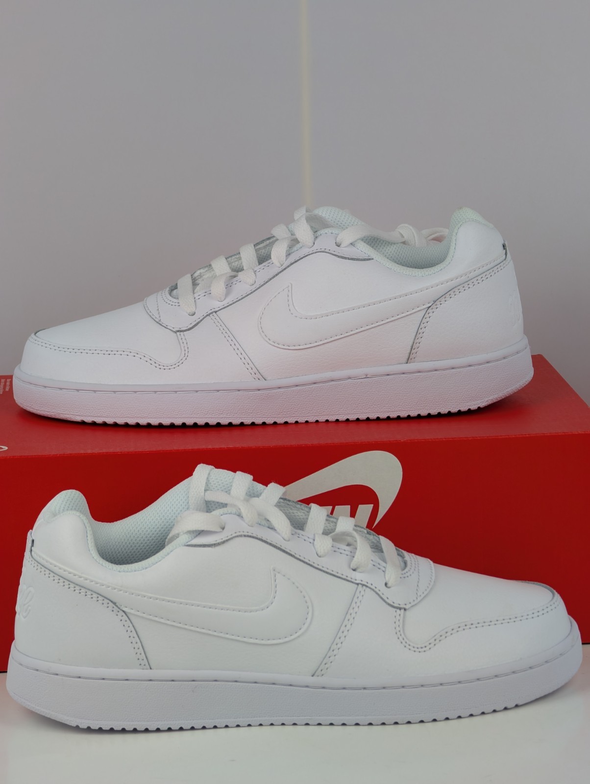 Nike Ebernon Low White Leather Sneakers Women's US Size 9 AQ1779-100