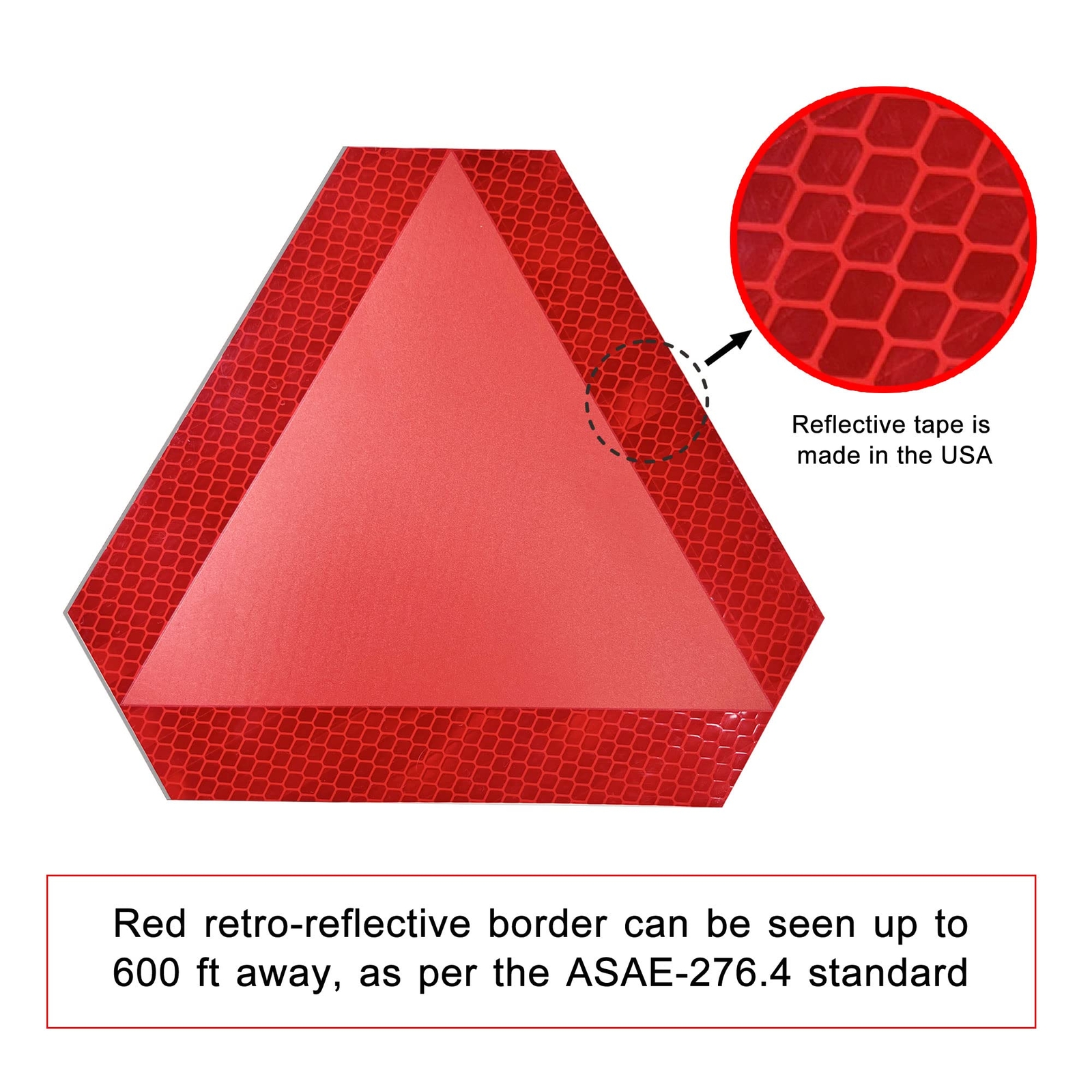 Reflective Slow Moving Vehicle Warning Stickers Diamond Grade 4-Pack