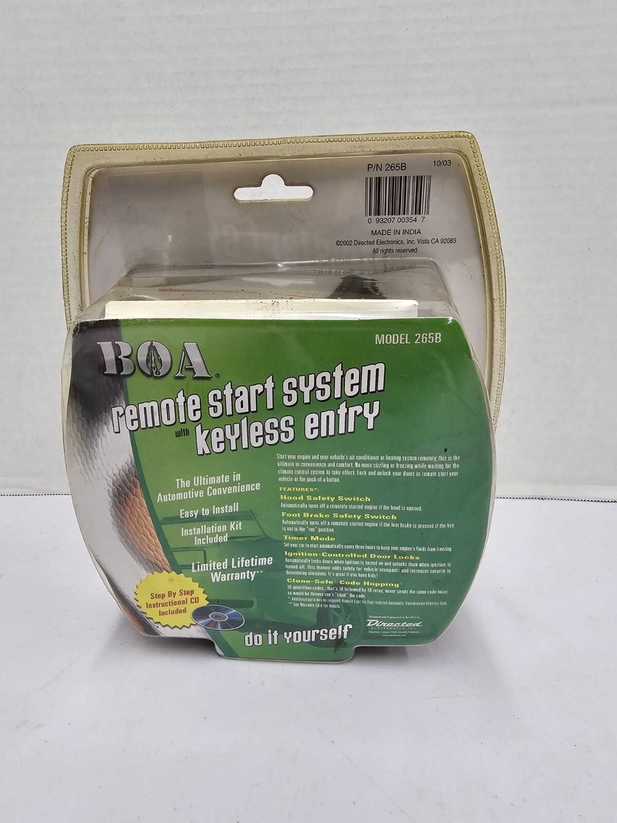 BOA Remote Start System & Keyless Entry 265B Installation Kit Universal