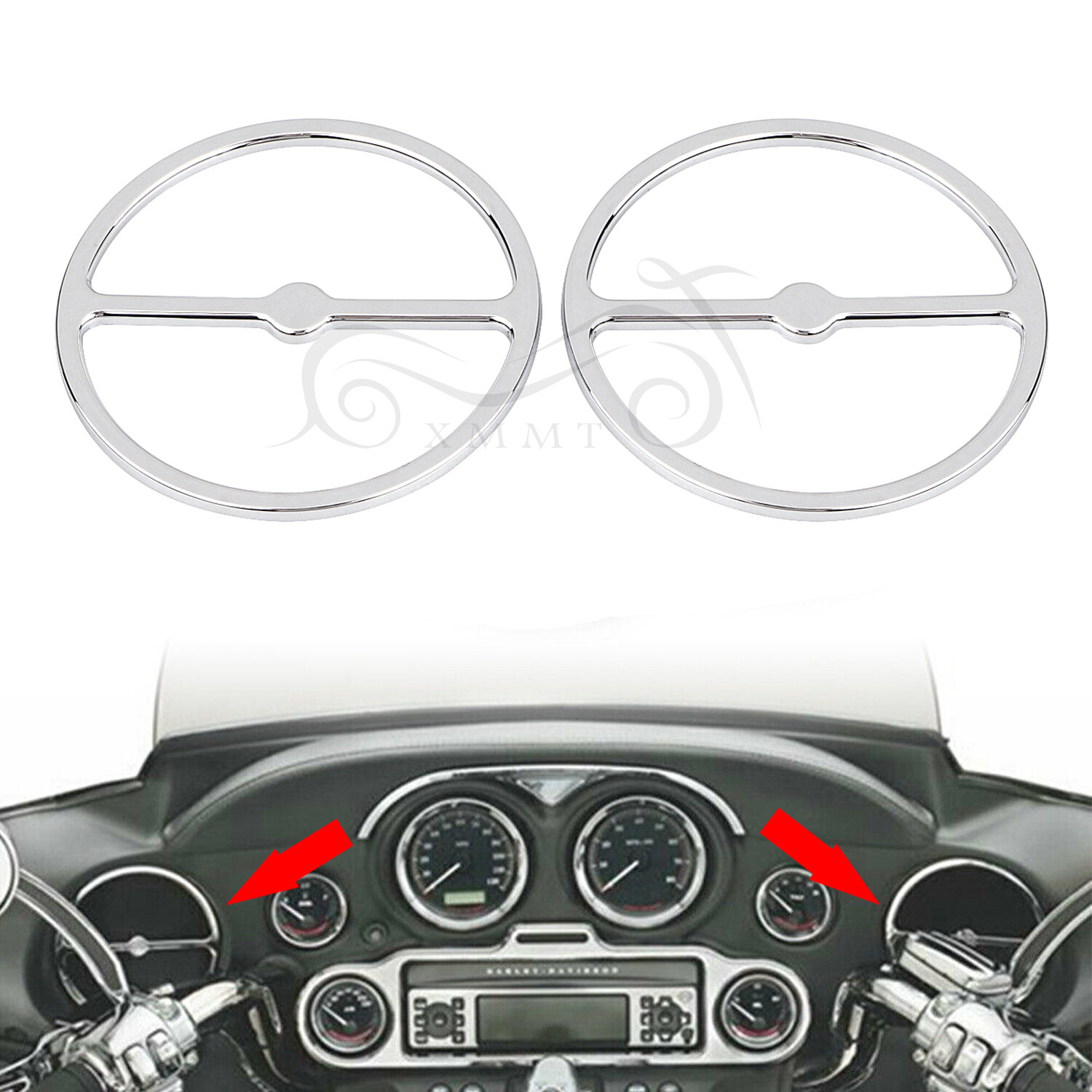 Chrome Speaker Trim Ring Cover For Harley Electra Tour Street Glide EFI FLHXI US