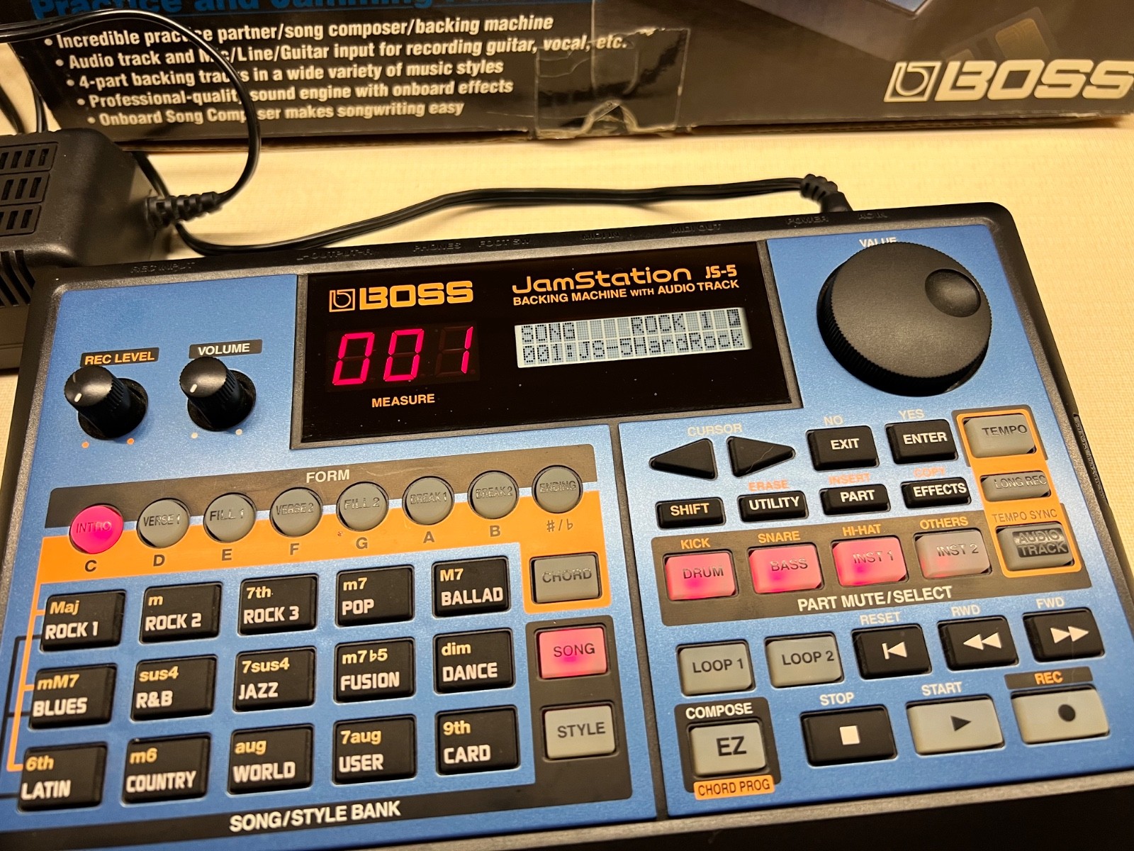 Boss Jamstation JS-5 BACKING MACHINE with AUDIO TRACK