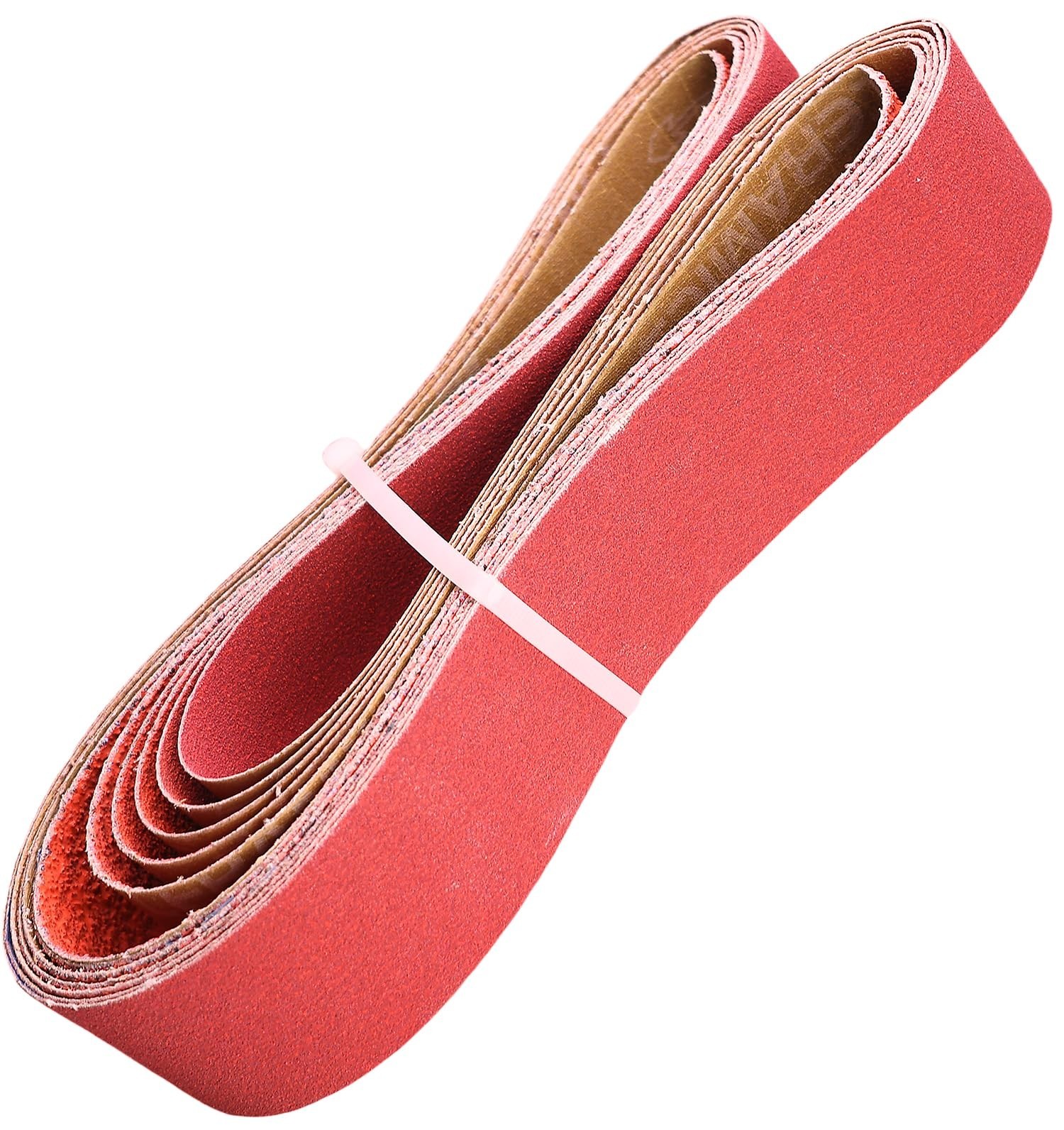 6 Pack 2 x 48 Inch Metal Grinding Ceramic Sanding Belts Kit -36 40 60 80 100 ...