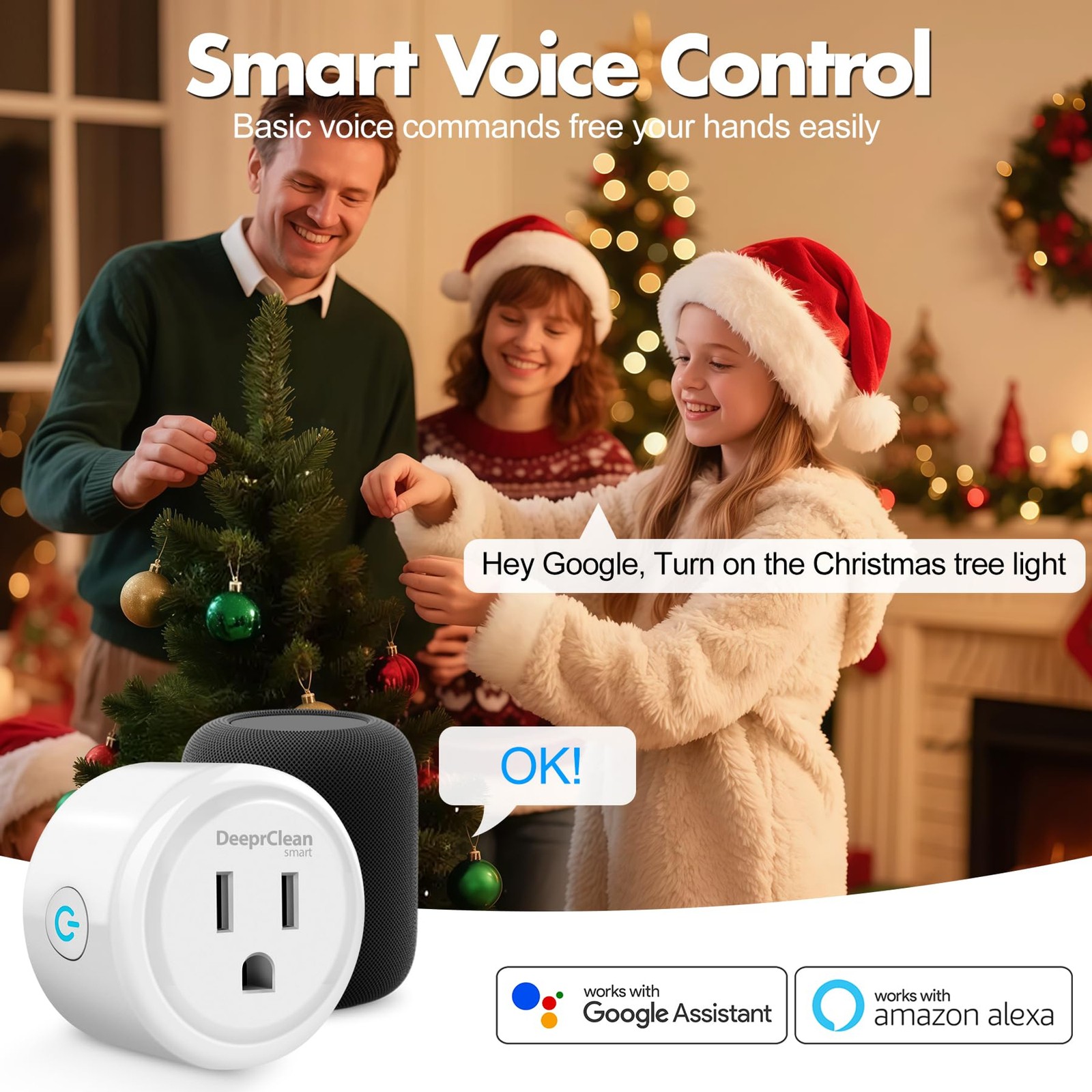 DeeprClean Mini Smart Plugs that Compatible with Alexa App Controlled