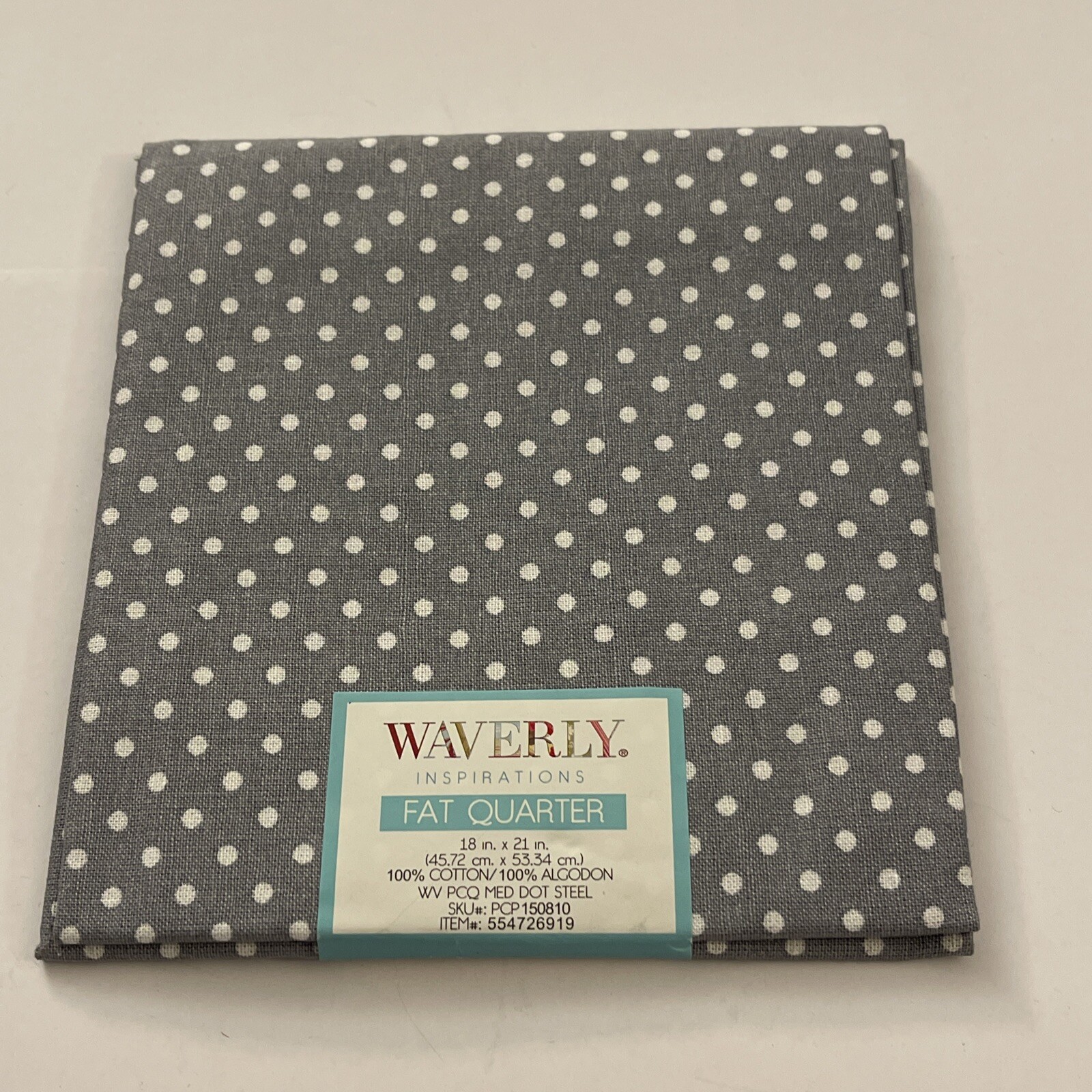 New Waverly Fat Quarter Grey Polka Dot 18x21 D4