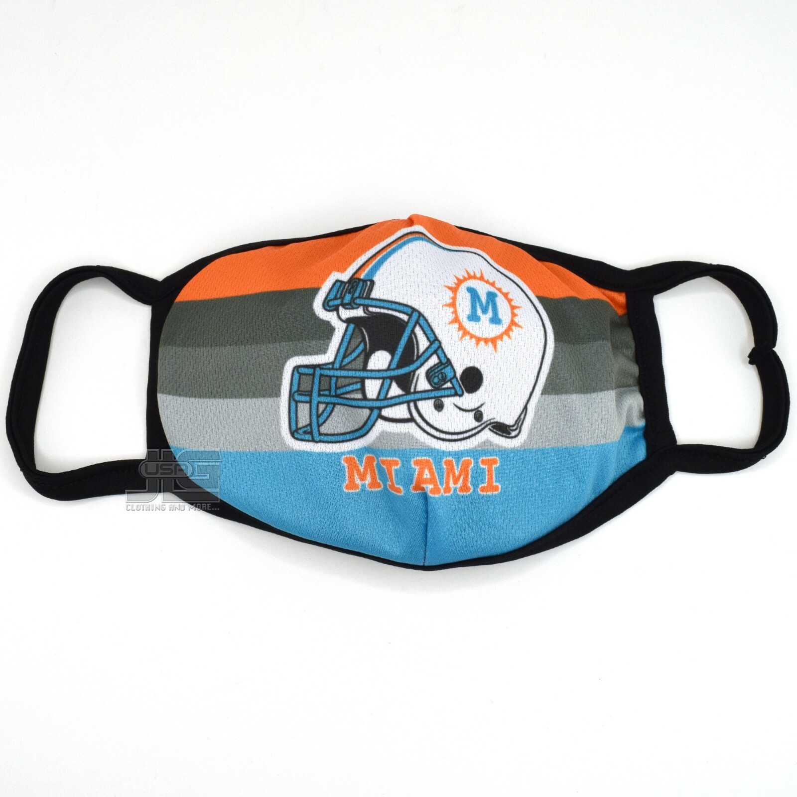 Miami Fashion Cloth Face Mask Orange Aqua Football team color Helmet Washable
