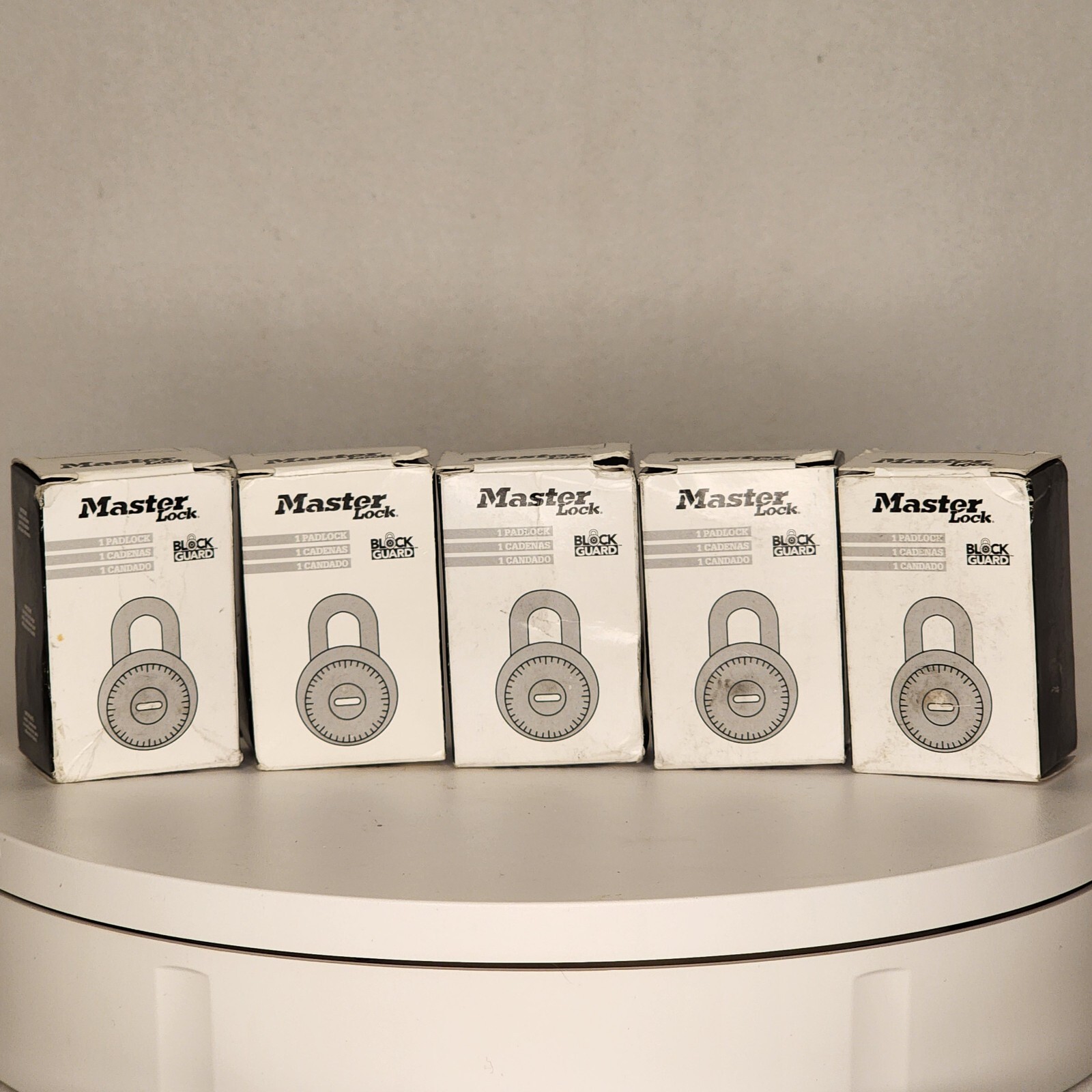 Master Lock Block Guard Combo Padlocks on Boxes - Lot of 5 New In Boxes