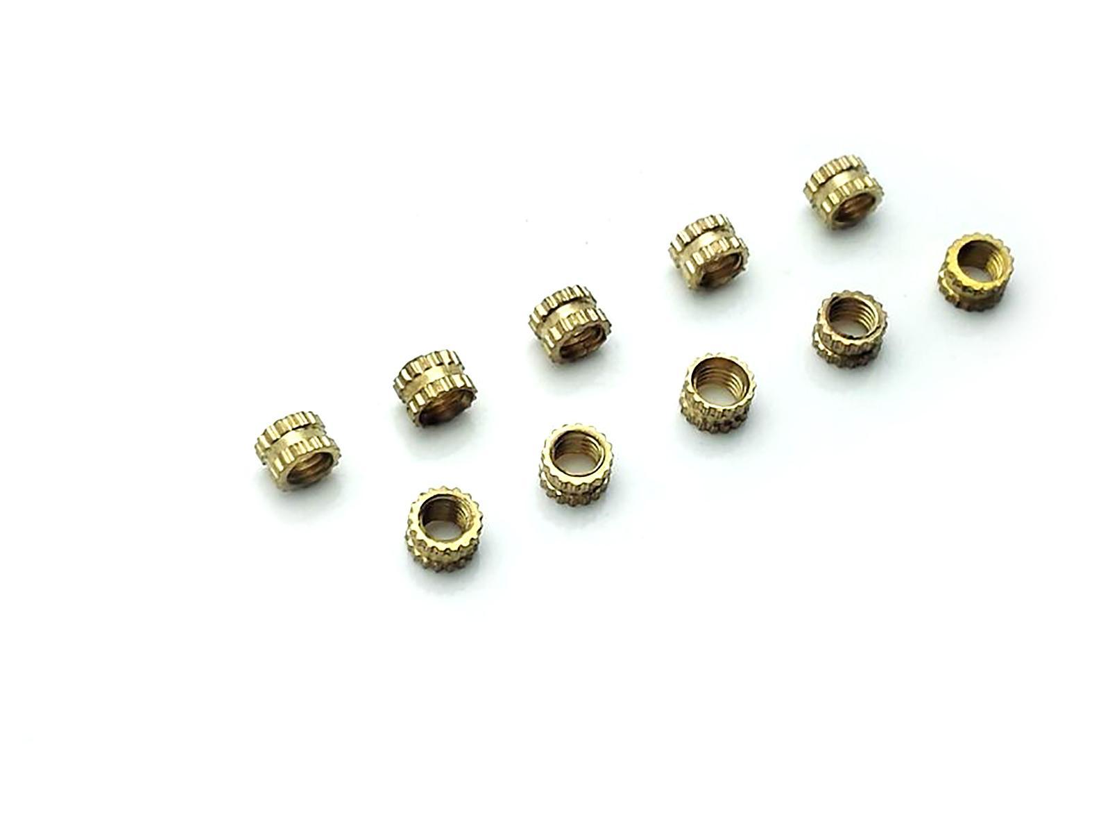 50x M3 L3mm OD4.1mm Brass Cylinder Knurled Threaded Insert Embedded Nut