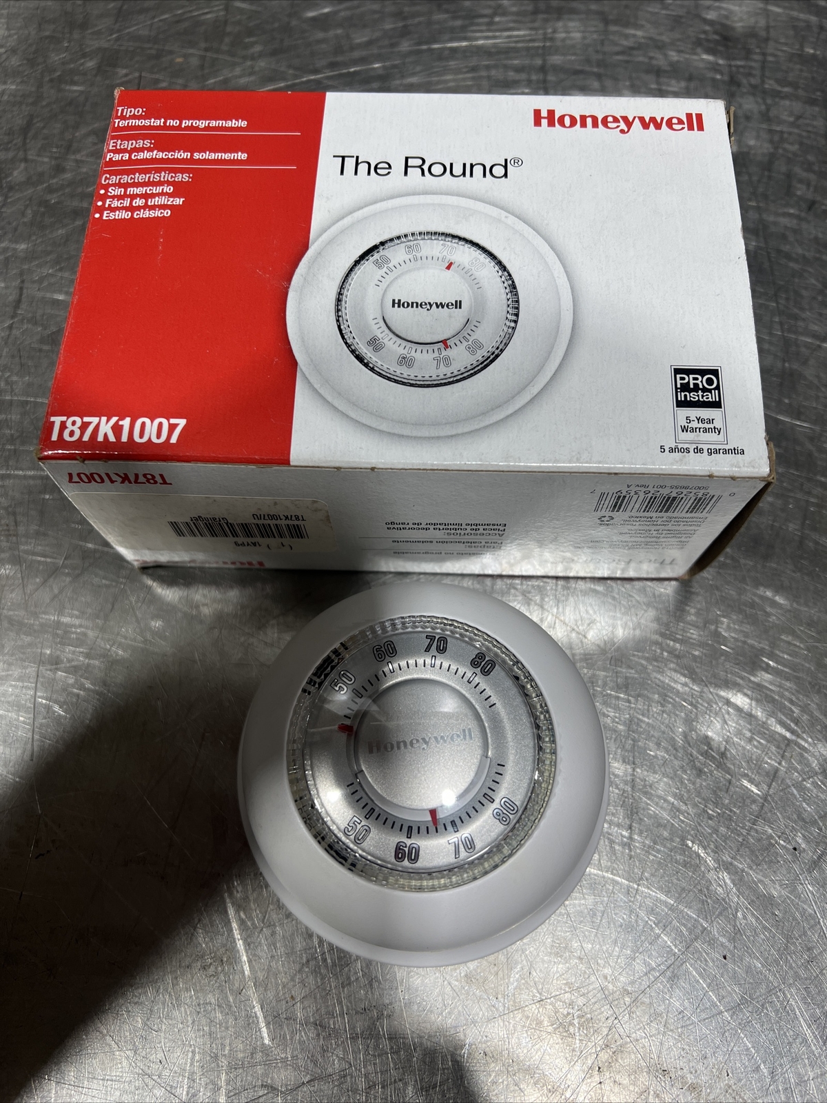 Nos Surplus Honeywell T87K1007 The Round Non-Programmable Thermostat. Open Box