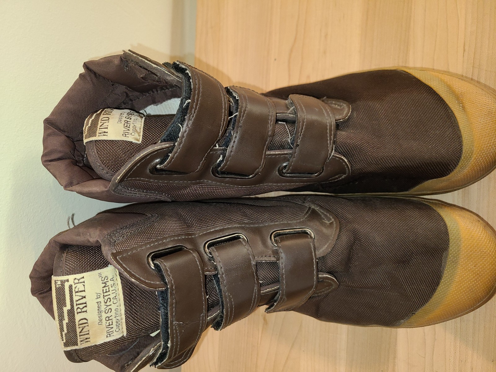 Vtg Wind River Felt Bottom Hook & Tie Canvas Fishing Boots Sz 11