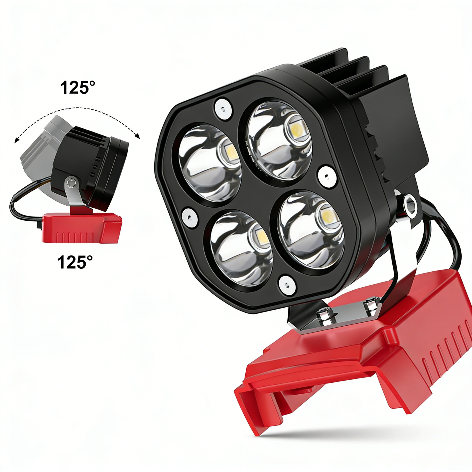 Rechargeable 40W 6000LM LED Work Light Compatible with Milwaukee 18V Battery