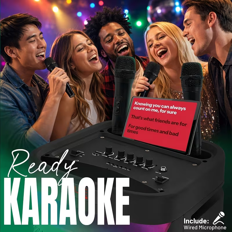 All-in-One 1000W Karaoke Speaker Wireless Mic TWS Bluetooth