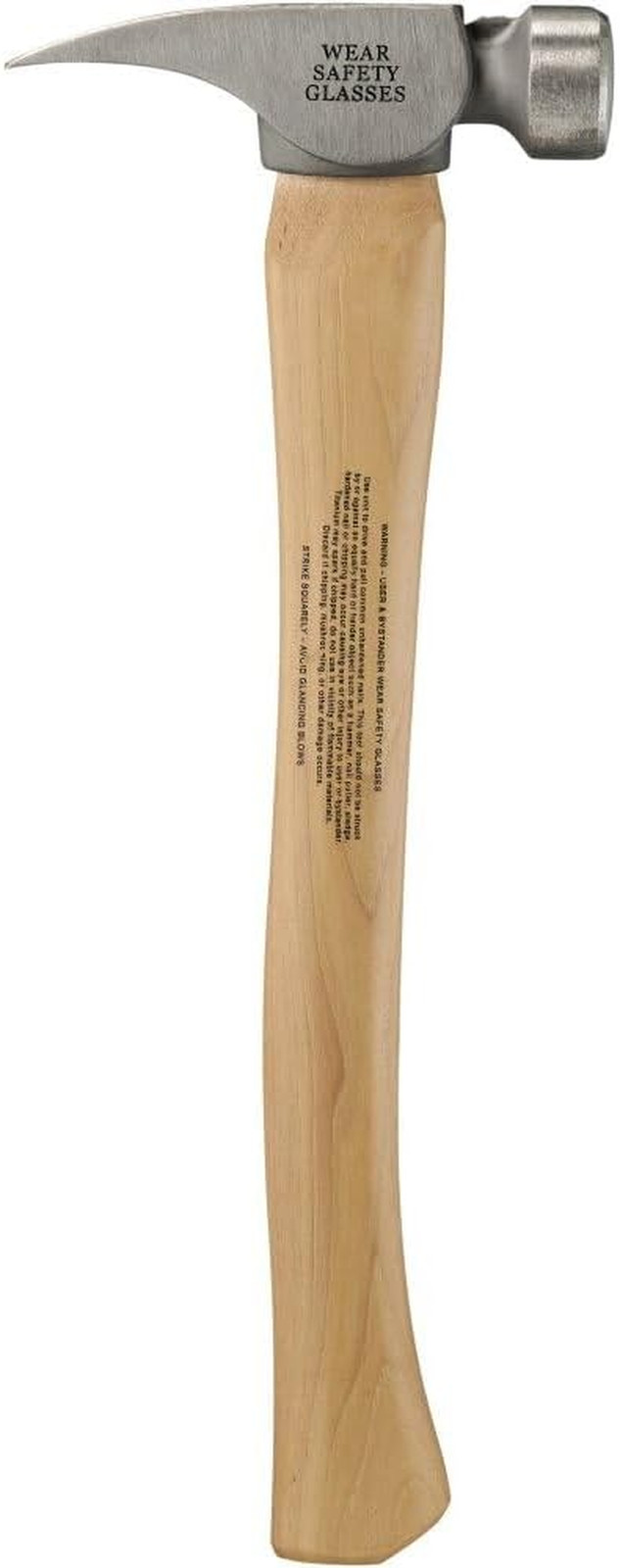 Ti12Sc Titanium Hammer with 18" Curved Hickory Handle - Smooth Face, Silver