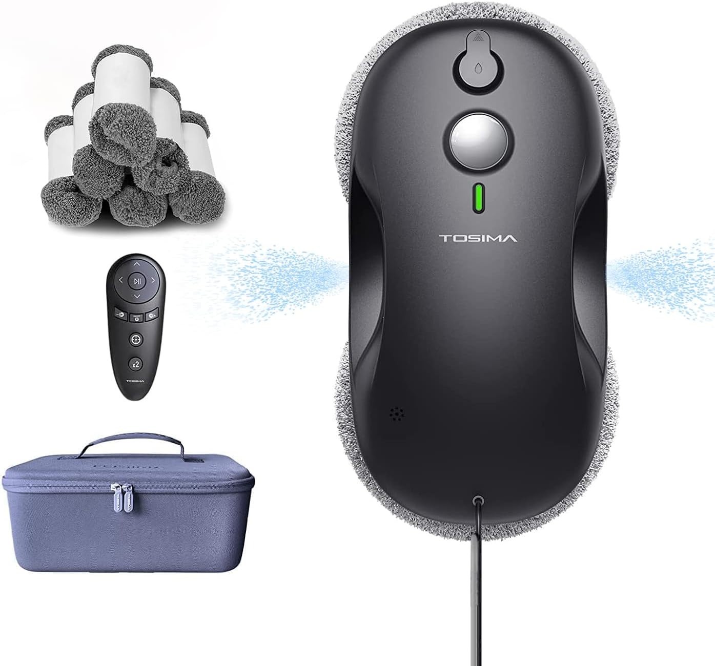 Tosima W3 Window Cleaning Robot, Dual Direction Auto-Spray Smart Navigation Safe