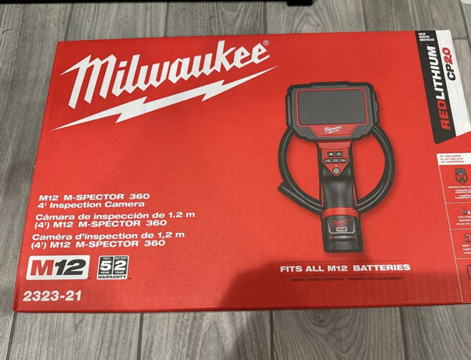 New Milwaukee 2323-21 M12 12V 360 Cordless M-Spector 4' Inspection Camera Kit