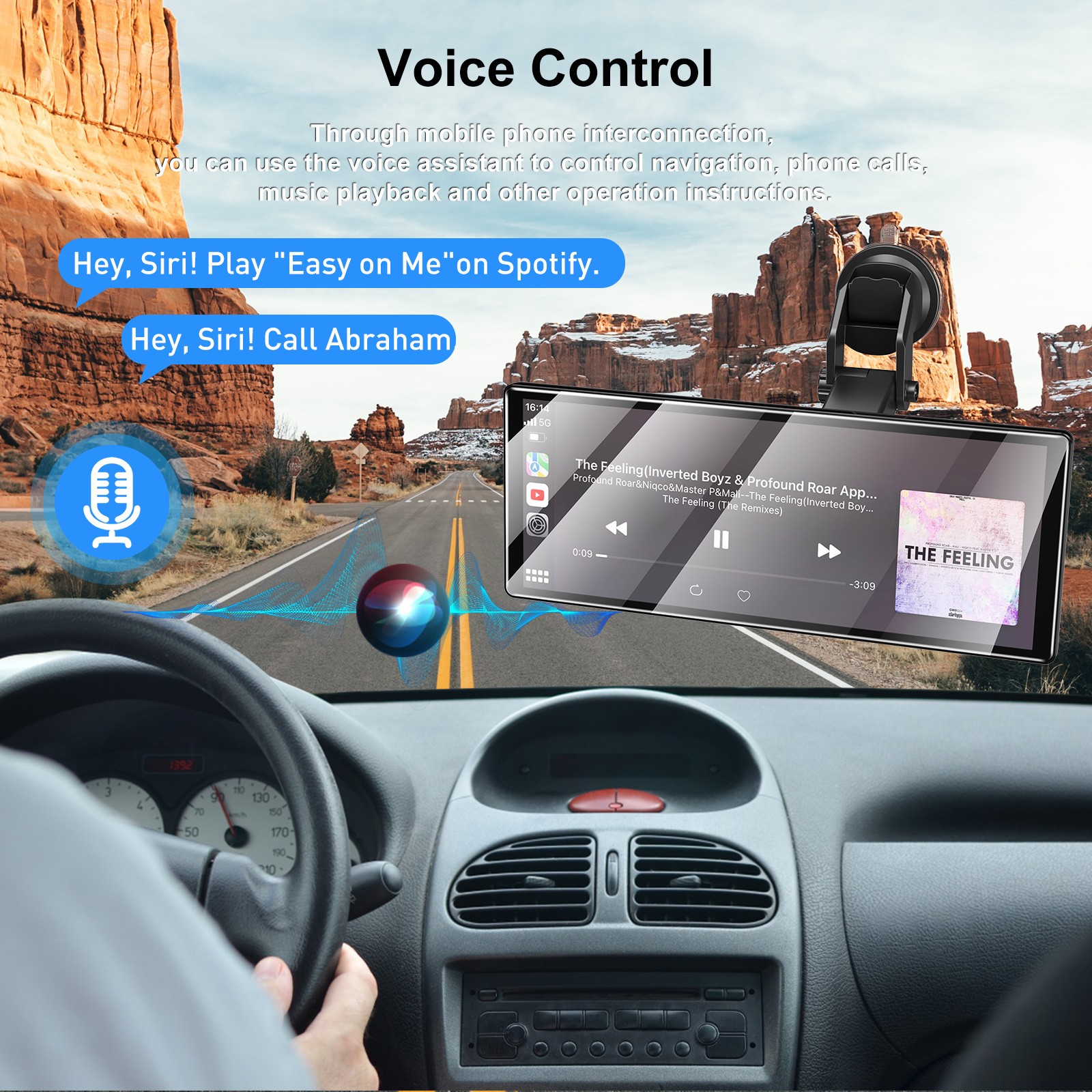 11.30" 4K Touch Screen Dash Cam Wireless Apple Carplay & Android Auto Car Stereo
