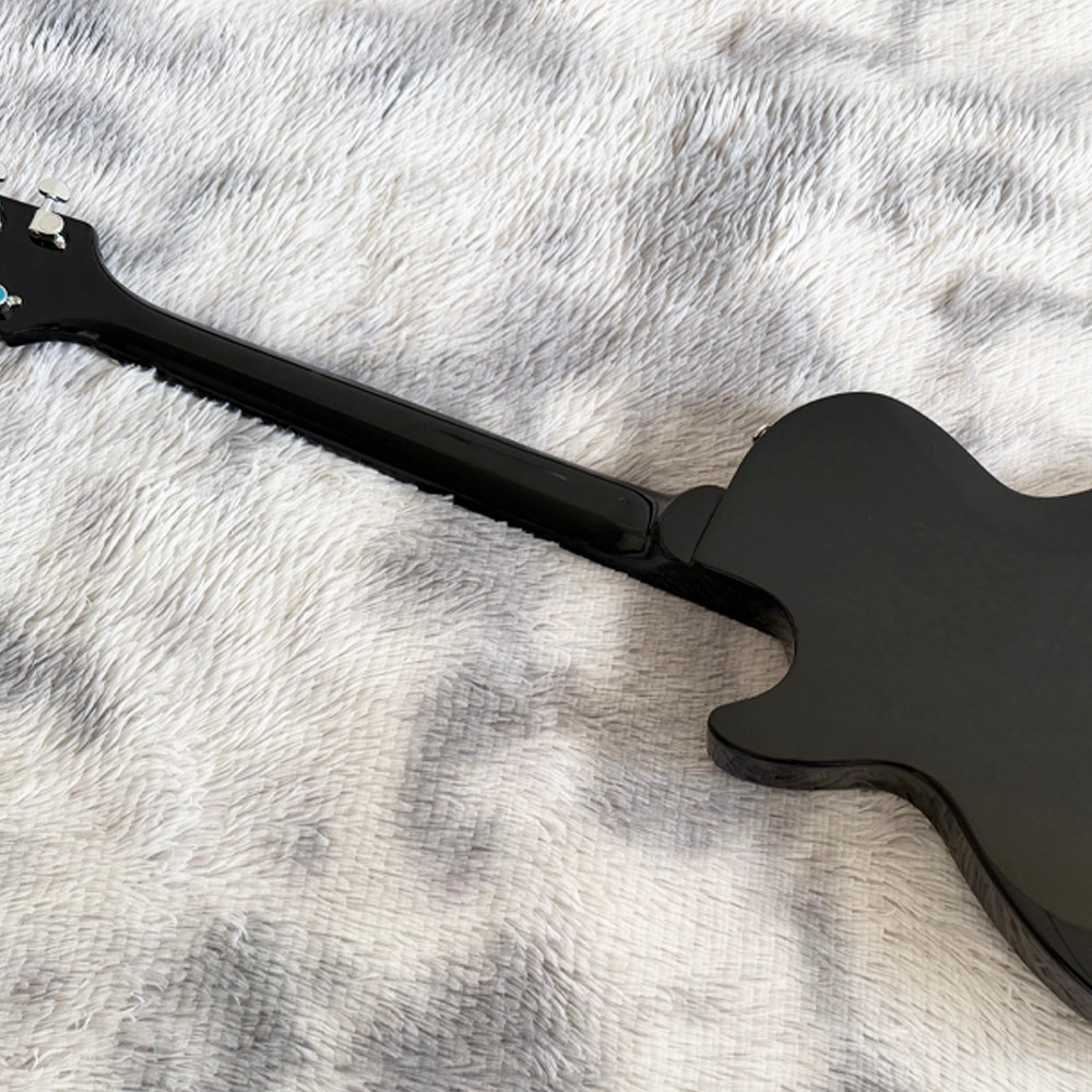 Black Solid Body Electric Guitar 6 String Single Cutaway Beginner Guitar