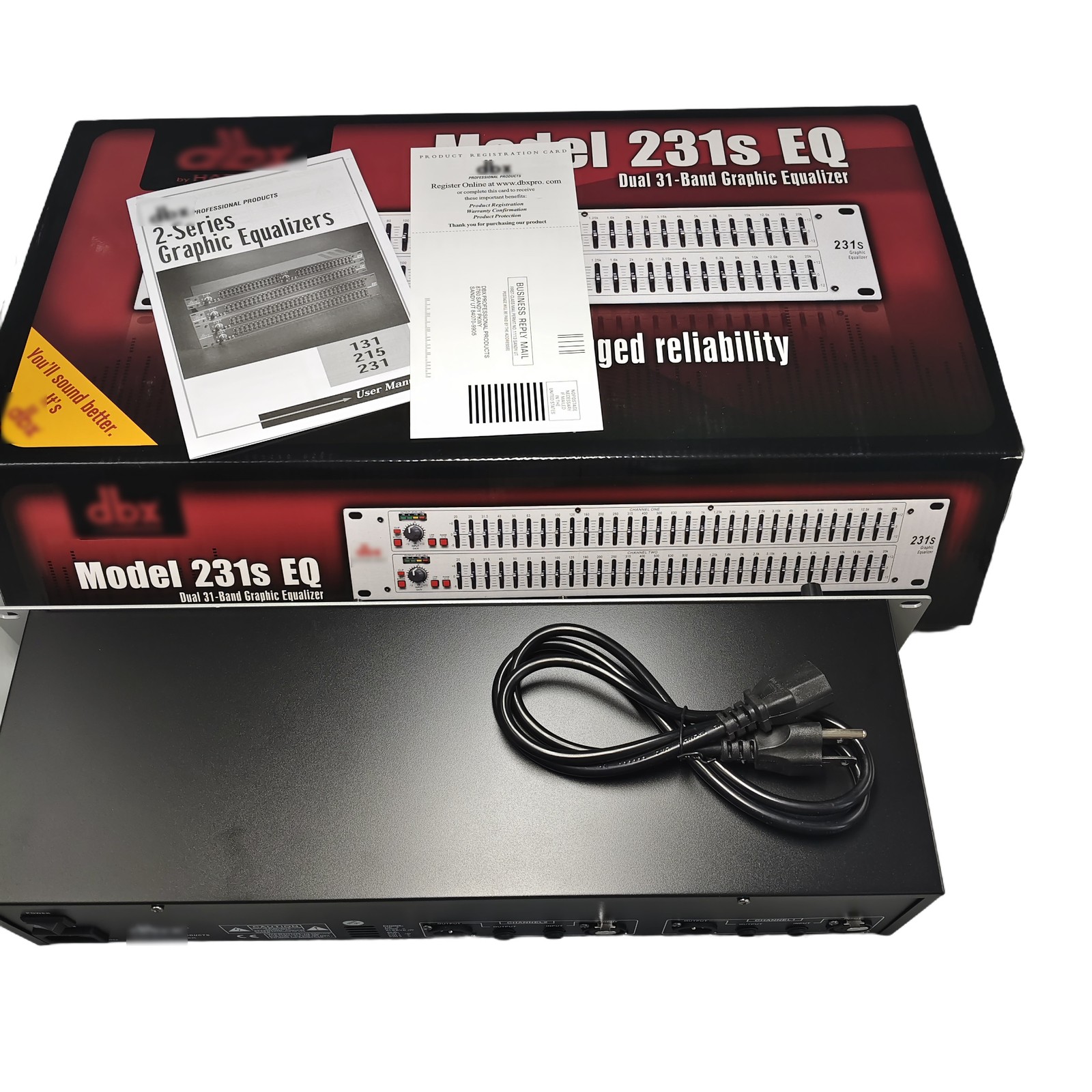 For DBX 231S Dual 31 Band Graphic Equalizer Pro Audio Rack Mount EQ + Low Cut