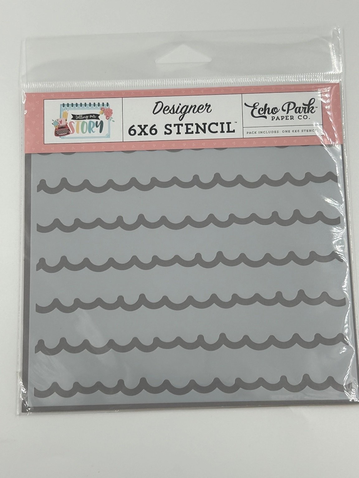 Echo Park Paper Co. Story of Us Scallops 6x6 Designer Stencil Scrapbook DIY