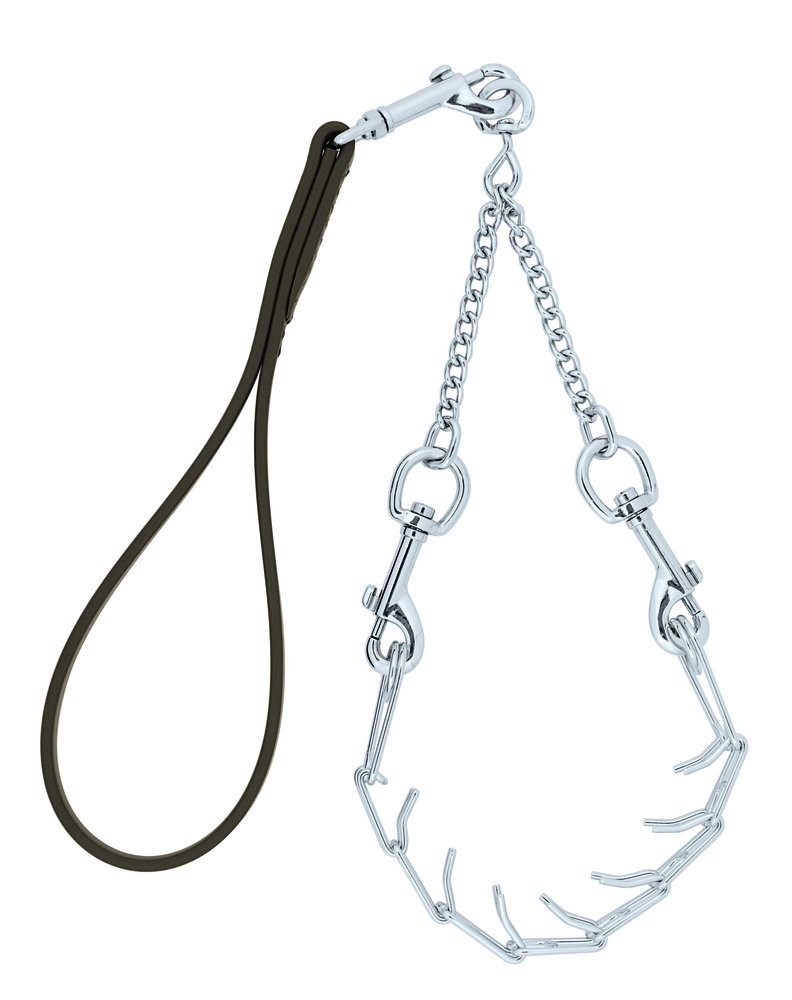 Weaver Leather Livestock Pronged Chain Goat Collar & Lead Set, Red