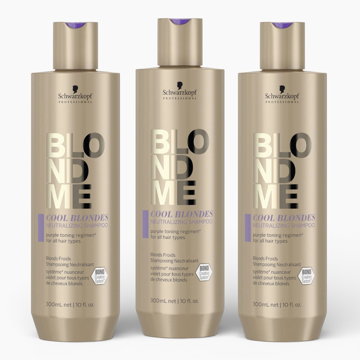 3X Schwarzkopf BlondMe Cool Blondes Neutralizing Shampoo 10 oz LOT OF 3