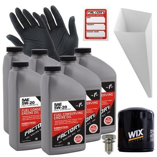 Factory Racing Parts 5W20 6Qt Oil Change Kit For Dodge Magnum 2.7L V6 2005-2007