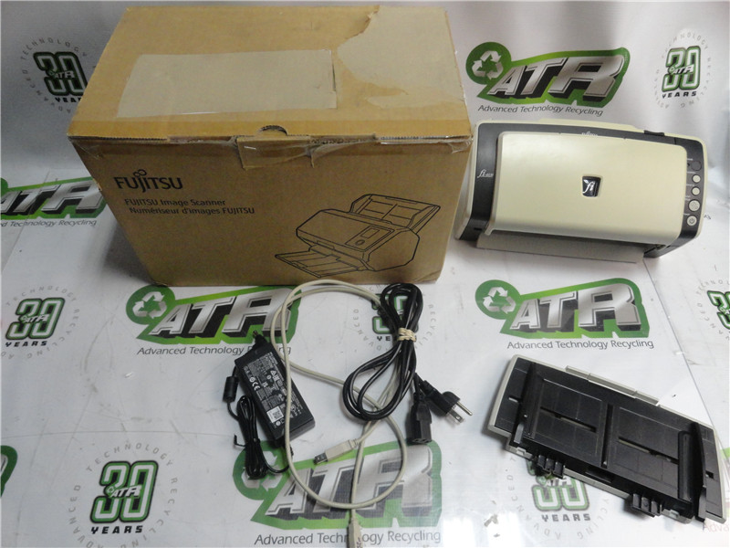 Fujitsu fi-6130 Desktop Document Scanner Tested w/ Power Cord Feeder Tray Box