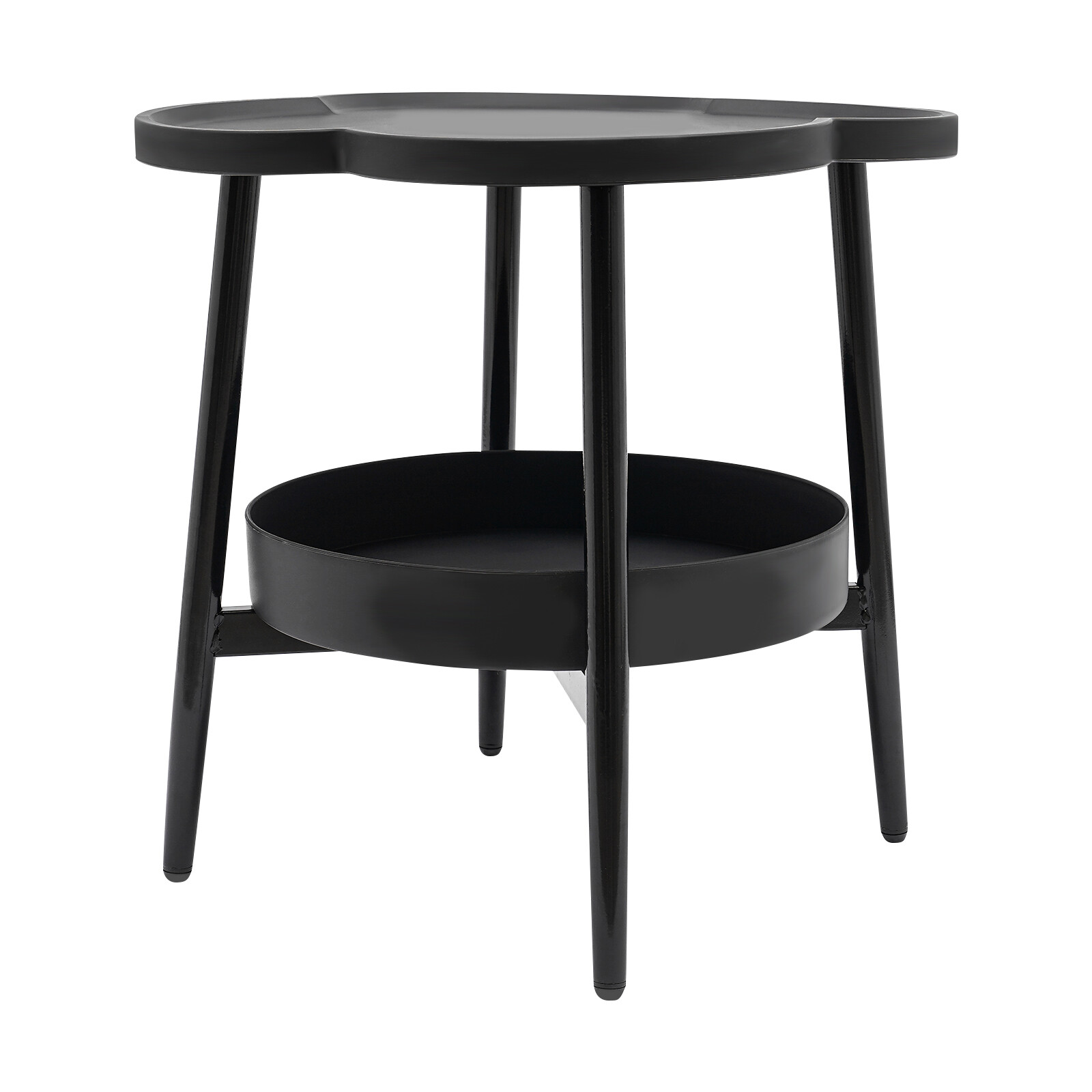 Four-leaf Clover Shape Rich Storage Space Coffee Tea Table With Non-slip?feet