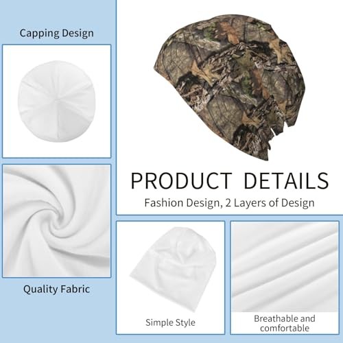 Forest Camo Hunting Camouflage Beanie Hat Slouchy Cap Warm Cancer Headwear