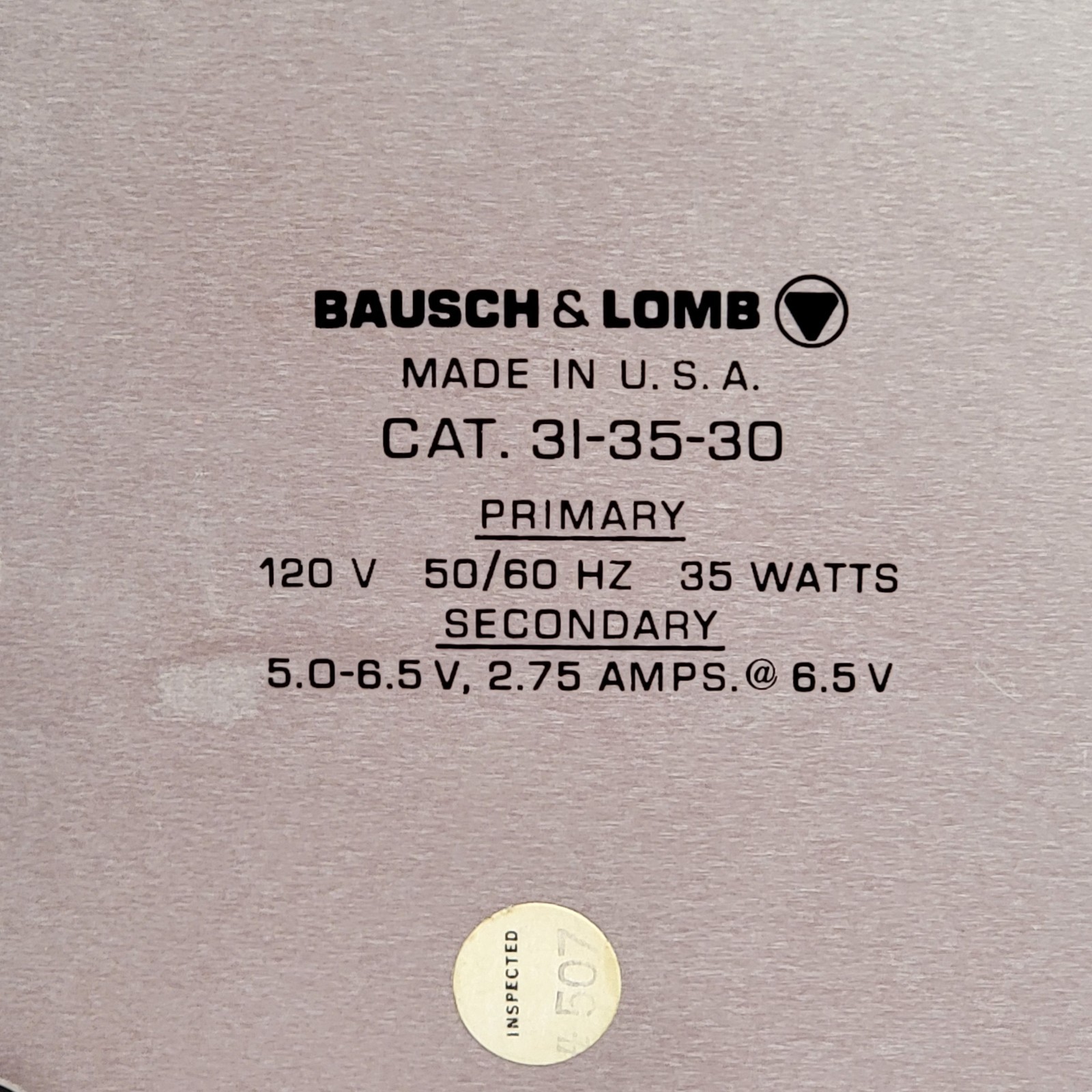 BAUSCH & LOMB ADJUSTABLE MICROSCOPE LIGHT ILLUMINATOR CAT. NO. 31-35-30